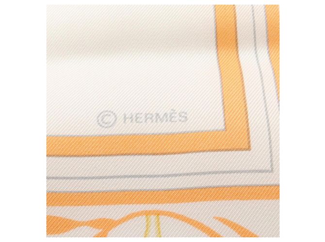 Sciarpa Carré 90 Oeillets Sauvages Hermès Bianco Multicolore Arancione - vista 2