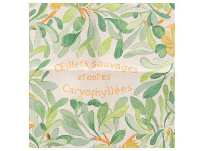 Sciarpa Carré 90 Oeillets Sauvages Hermès Bianco Multicolore Arancione - vista 7