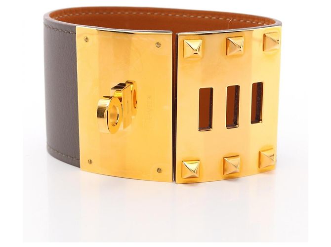Hermès Bracciale Kelly Dog Extreme Hermes Marrone D'oro - Ansicht 3