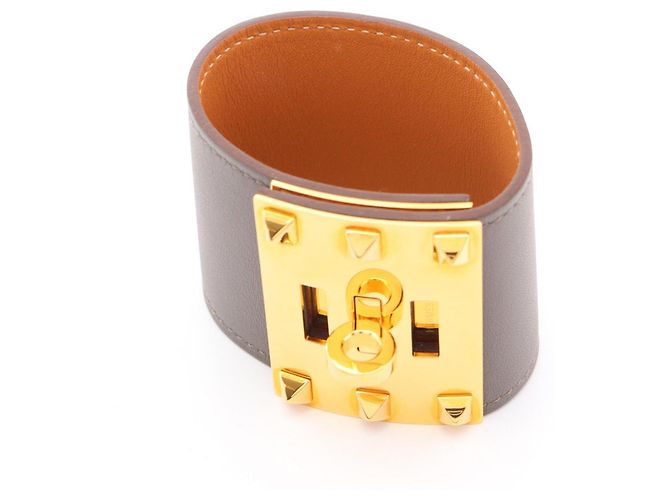 Hermès Bracciale Kelly Dog Extreme Hermes Marrone D'oro - Ansicht 9
