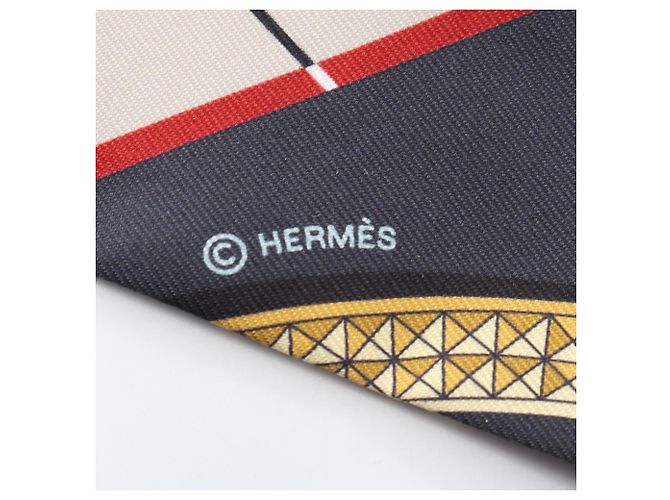 Foulard Hermès Twilly GRAND APPARAT Multicolore Giallo Blu navy - vista 4