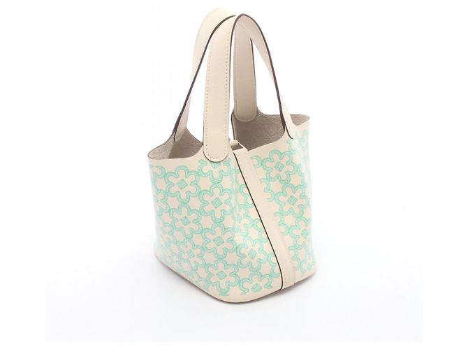 Hermès Borsa Hermes Picotin Lock Micro Lucky Daisy Blu Verde Crudo - vista 2