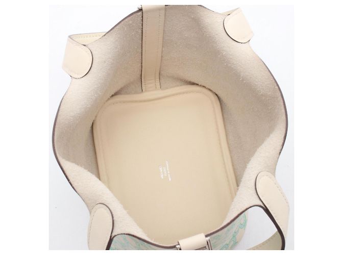 Hermès Borsa Hermes Picotin Lock Micro Lucky Daisy Blu Verde Crudo - vista 3