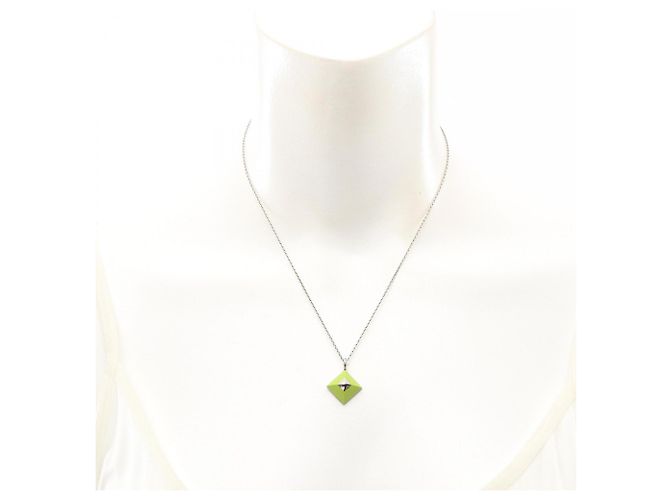 Hermès Colar Hermes Medor Cupid Prata Verde - vista 6