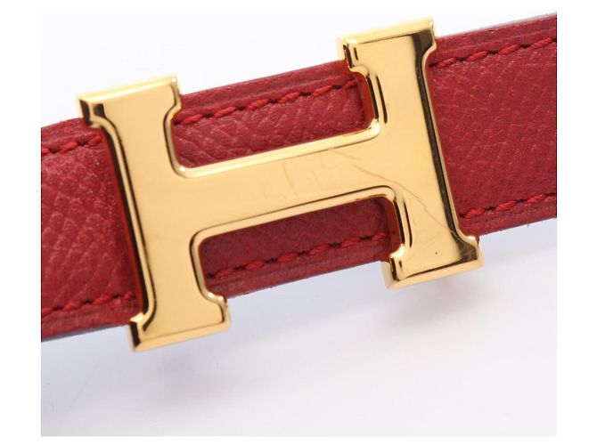 Hermès Hermes Mini Constance Gürtel aus reversiblem Leder Rot Blau - Ansicht 7