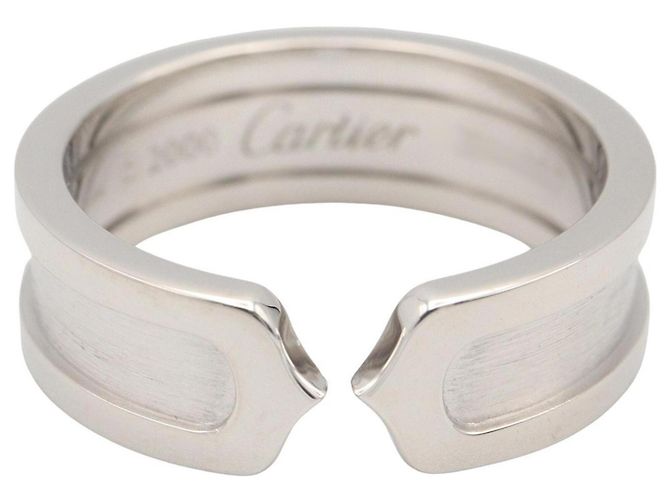 Anel Cartier C2 em ouro branco 18K Prata - vista 2