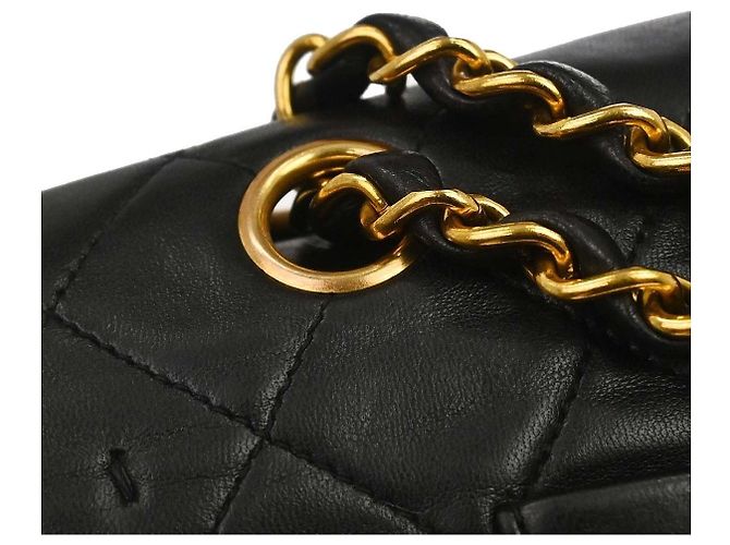 Timeless Chanel Vintage Square Classic Single Flap Matelassé Lambskin Mini Nero - vista 5