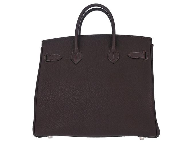 Hermès Hermes HAC Birkin Black Fjord con Hardware Palladium 28 Marrone - vista 2