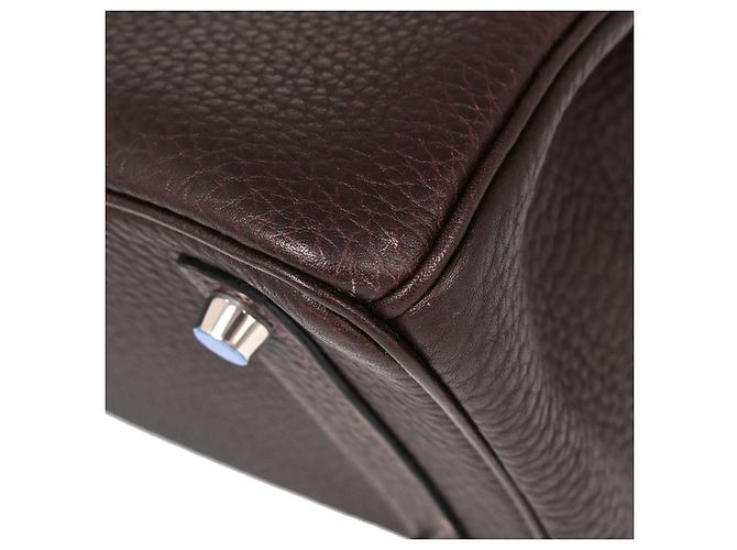 Hermès Hermes HAC Birkin Black Fjord con Hardware Palladium 28 Marrone - vista 5