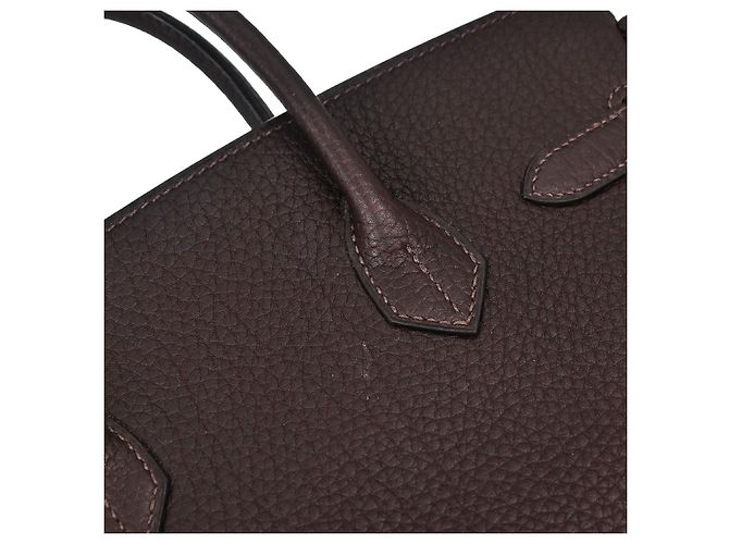 Hermès Hermes HAC Birkin Black Fjord con Hardware Palladium 28 Marrone - vista 6