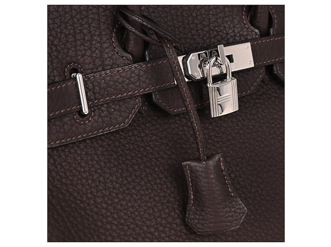 Hermès Hermes HAC Birkin Black Fjord con Hardware Palladium 28 Marrone - vista 7