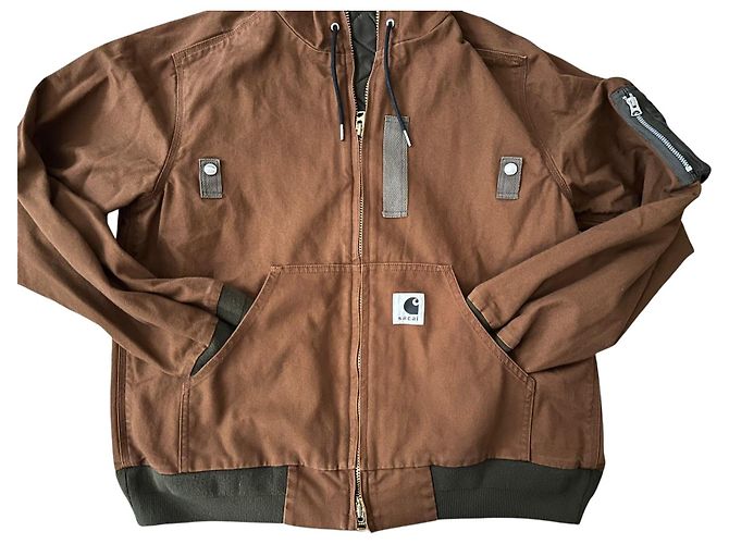 Giacca Sacai x Carhartt Work In Progress marrone in cotone - vista 11