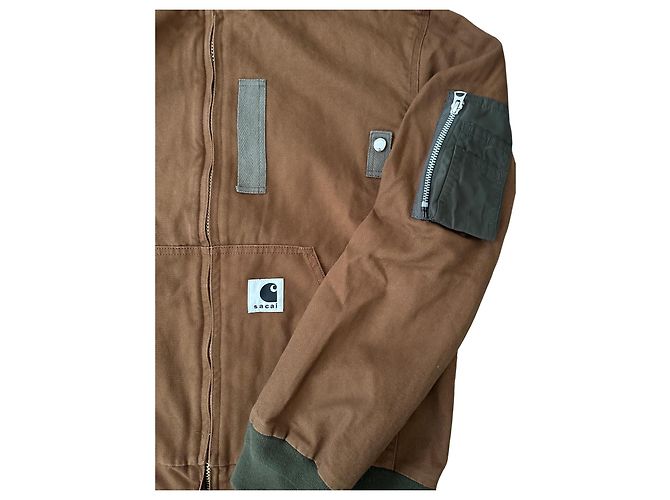 Giacca Sacai x Carhartt Work In Progress marrone in cotone - vista 5