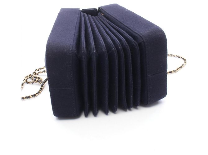 Borsa a Spalla Chanel Accordion Blu navy - vista 6