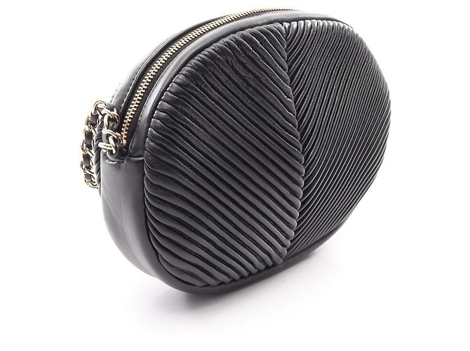 Timeless Borsa a Spalla Chanel Oval Pleated Nero - vista 2