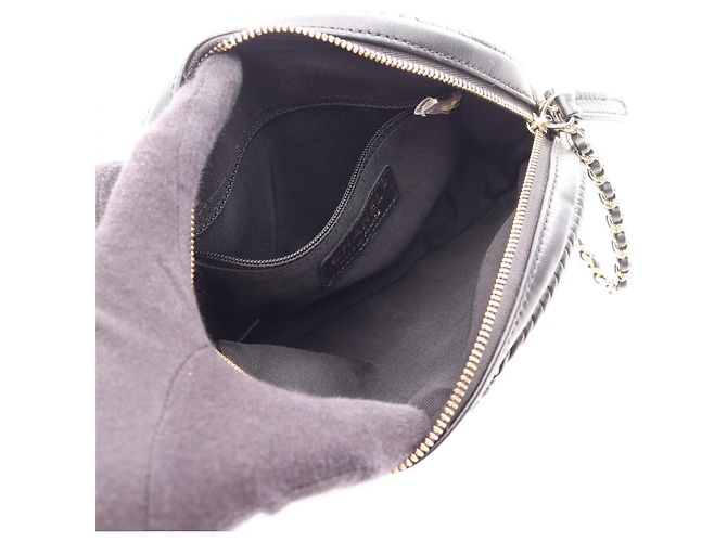 Timeless Borsa a Spalla Chanel Oval Pleated Nero - vista 3