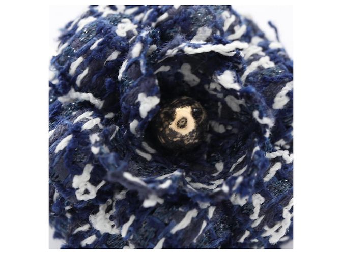 Spilla Camelia Chanel Bianco Blu Blu navy - vista 5