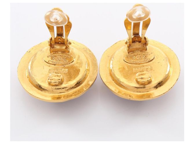 Orecchini a clip tondi Gripoix Chanel D'oro - vista 5