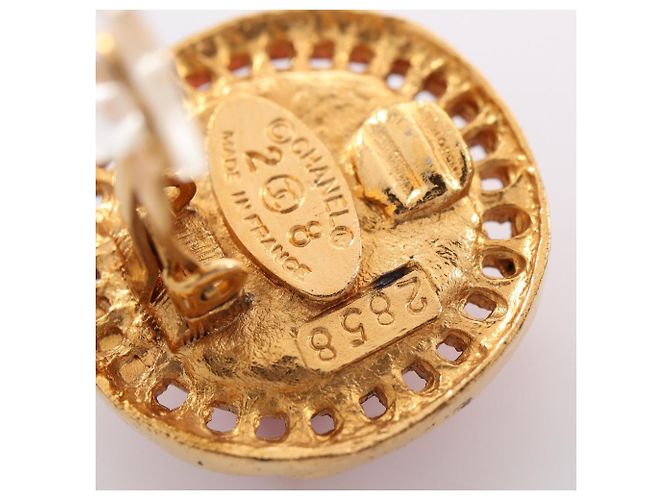 Orecchini a clip tondi Gripoix Chanel D'oro - vista 5