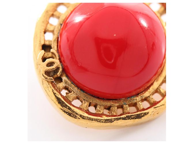 Orecchini a clip tondi Gripoix Chanel D'oro - vista 6
