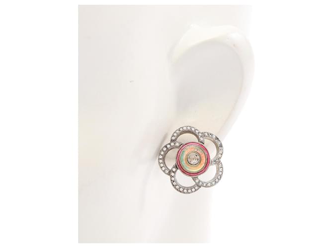 Orecchini Chanel Camellia Coco Mark Rosa D'oro - vista 4