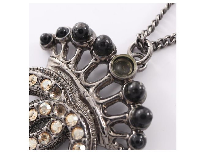 Collar Chanel Coco Mark Negro Plata Amarillo - vista 8