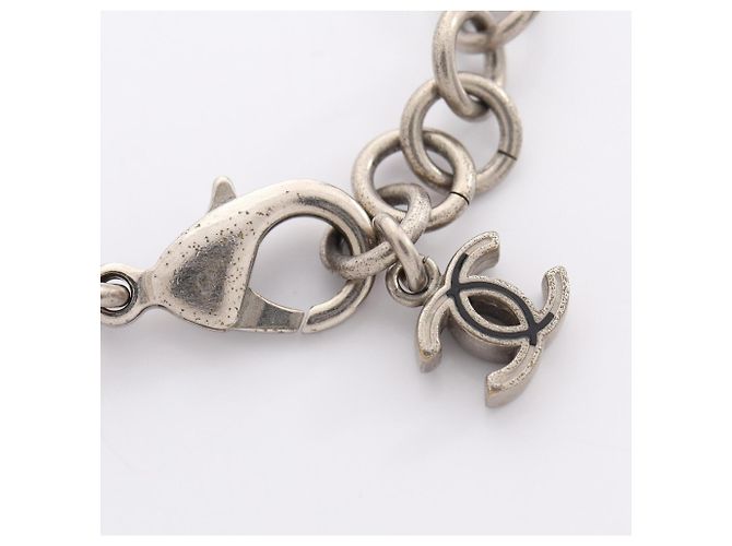 Pulsera Chanel Coco Medal Double Negro Plata - vista 4