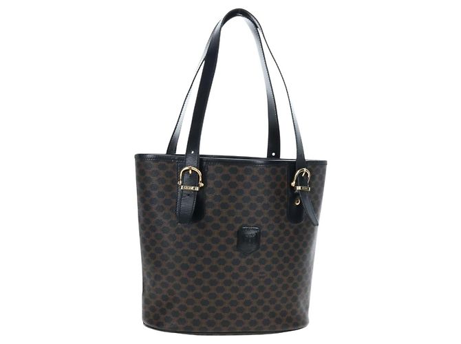 Céline Tote Celine C Macadam in pelle PVC/ tela Macadam Nero - vista 3