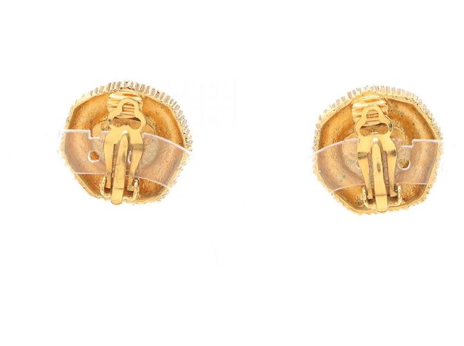 Orecchini a clip Chanel placcati oro con perla sintetica Bianco D'oro - vista 2