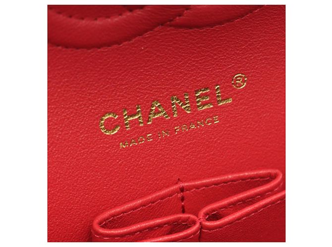 Borsa a Spalla Chanel Chevron V-Stitch Double Flap Rosso - vista 4