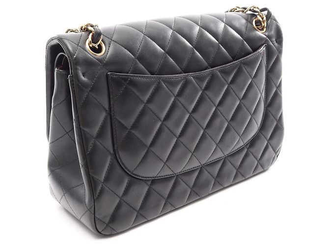 Borsa a Spalla Chanel Large Matelassé Double Flap Nero - vista 2