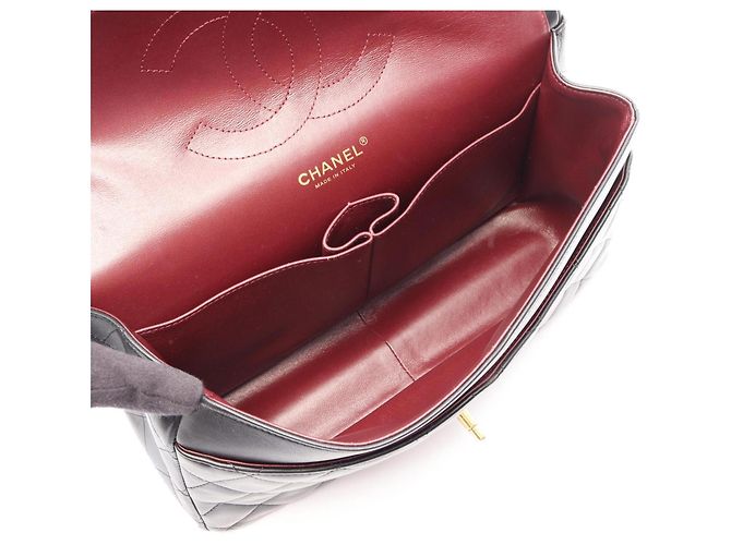 Borsa a Spalla Chanel Large Matelassé Double Flap Nero - vista 3
