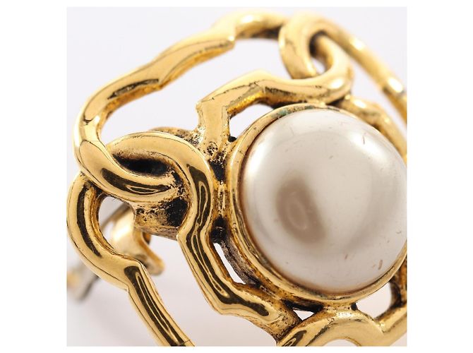 Orecchini a clip placcati oro Chanel Bianco D'oro - vista 6