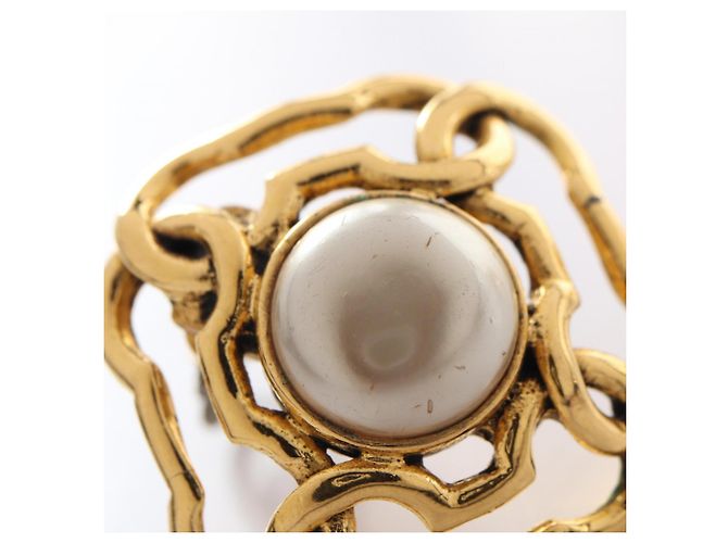 Orecchini a clip placcati oro Chanel Bianco D'oro - vista 7