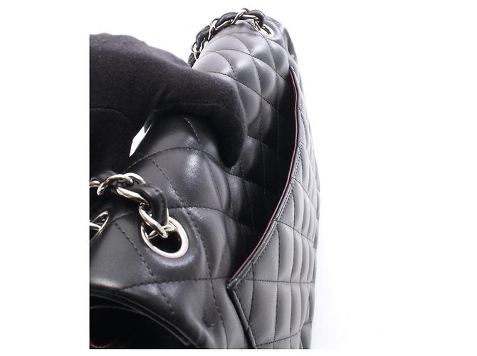 Timeless Borsa Chanel Large Matelassé Classic Double Flap Nero - vista 6