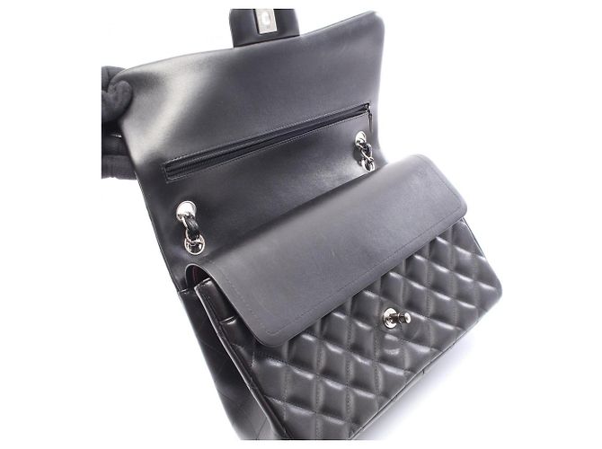 Timeless Borsa Chanel Large Matelassé Classic Double Flap Nero - vista 7