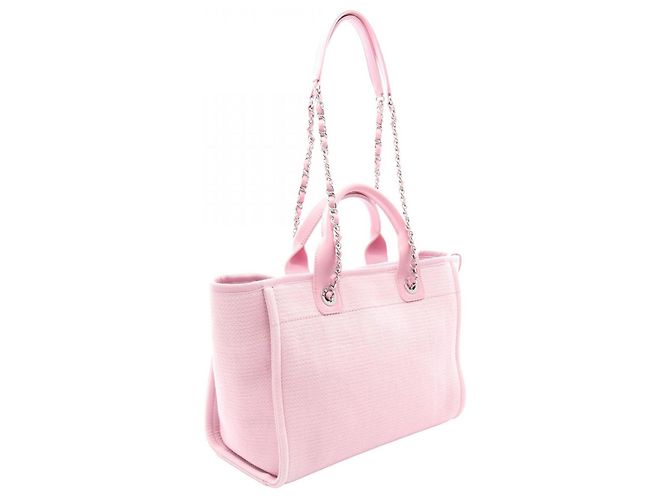 Borsa Tote Chanel Deauville Rosa - vista 2