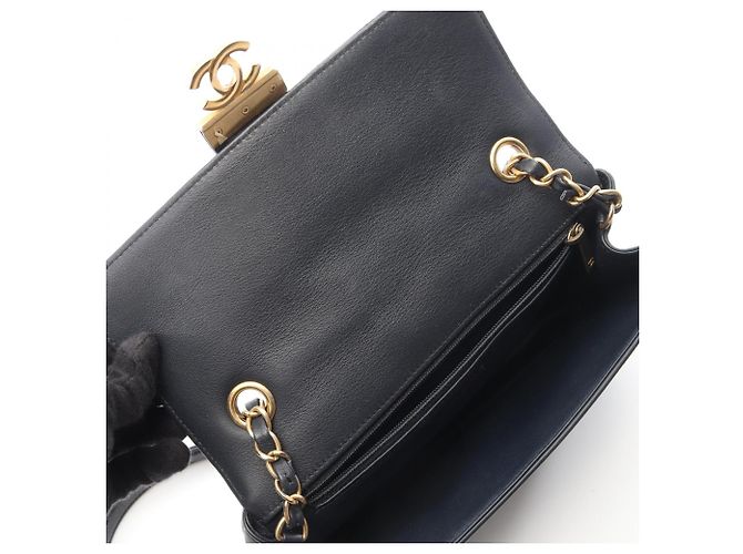 Timeless Chanel Matelassé V-stitch Top Handle 2-Way Shoulder Bag Navy blue - view 6