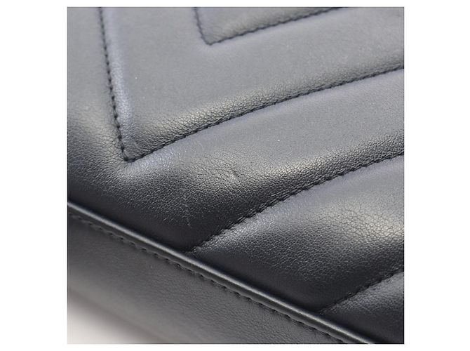 Timeless Chanel Matelassé V-stitch Top Handle 2-Way Shoulder Bag Navy blue - view 9