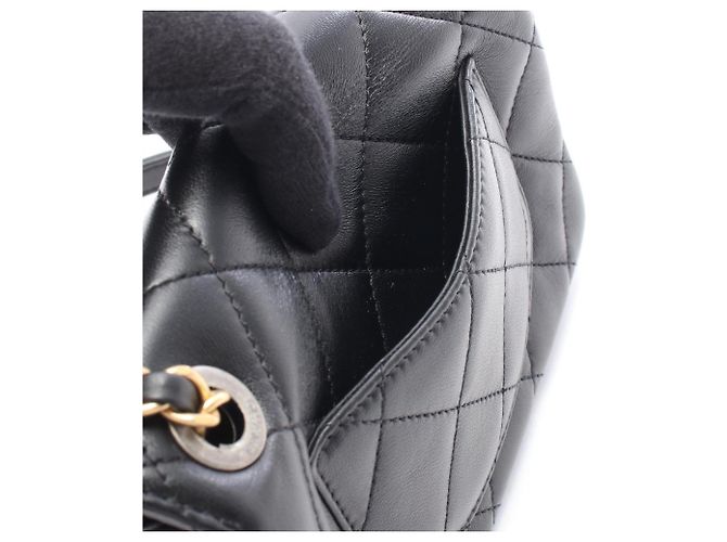 Borsa a Spalla Chanel Matelassé Clip Coco Nero - vista 6