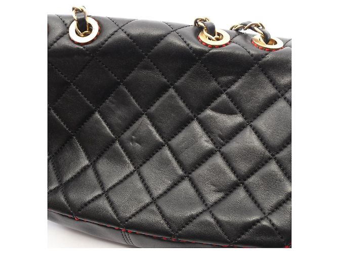 Timeless Borsa a tracolla Chanel Matelassé in pelle di agnello nera Nero - vista 10