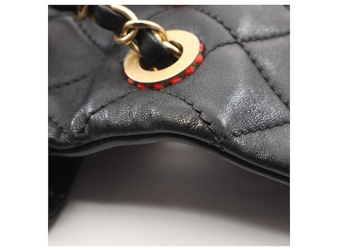 Timeless Borsa a tracolla Chanel Matelassé in pelle di agnello nera Nero - vista 9
