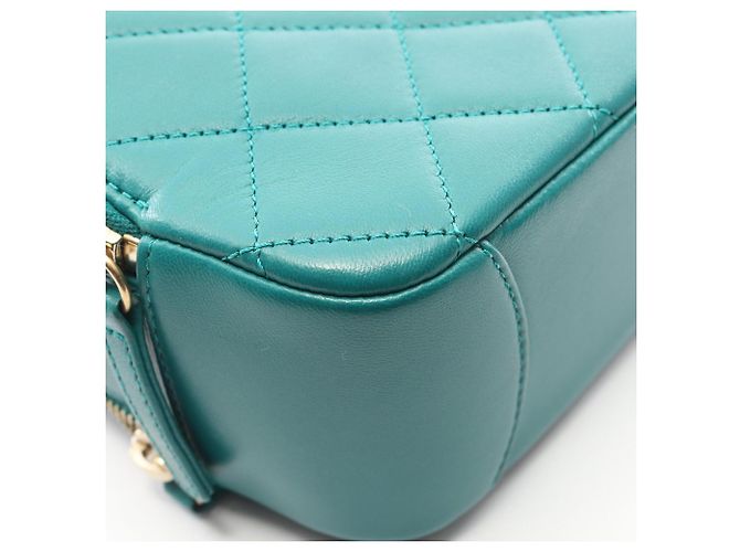 Borsa a mano Chanel Matelassé in pelle verde - vista 7