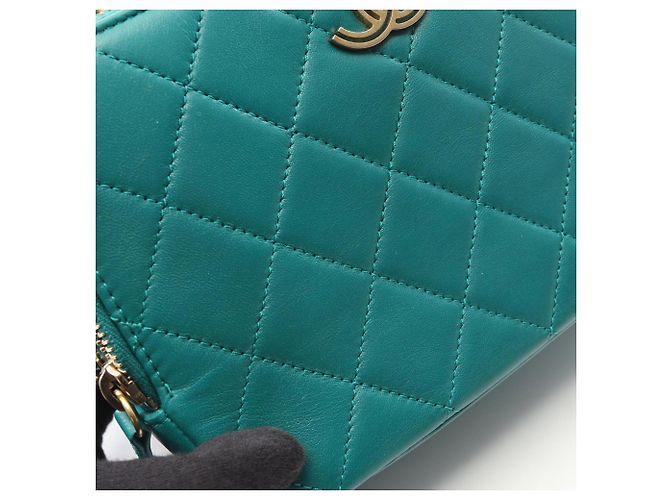 Borsa a mano Chanel Matelassé in pelle verde - vista 8