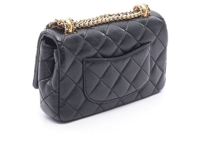 Borsa a Spalla Chanel Matelassé Mini Flap Chain Nero - vista 2