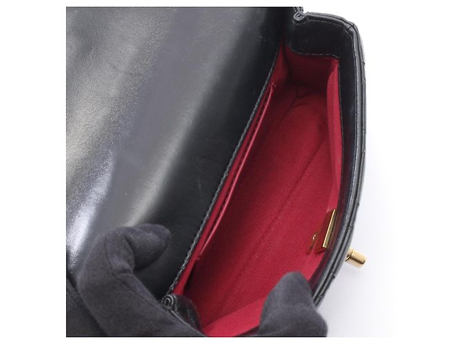 Borsa a Spalla Chanel Matelassé Mini Flap Chain Nero - vista 3