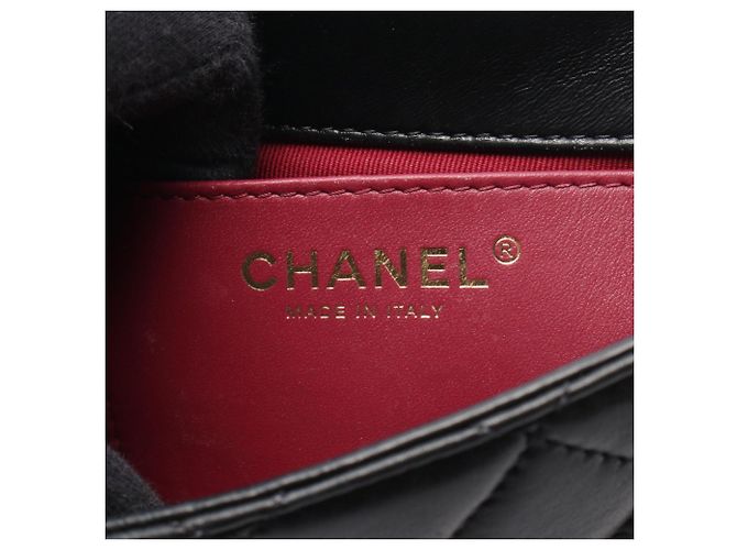 Borsa a Spalla Chanel Matelassé Mini Flap Chain Nero - vista 4