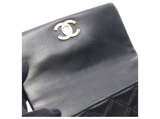 Borsa a Spalla Chanel Matelassé Mini Flap Chain Nero - vista 6