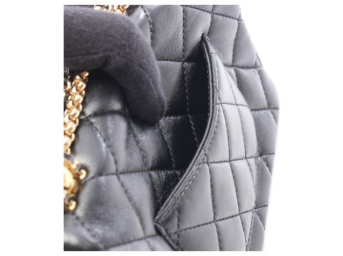 Borsa a Spalla Chanel Matelassé Mini Flap Chain Nero - vista 7