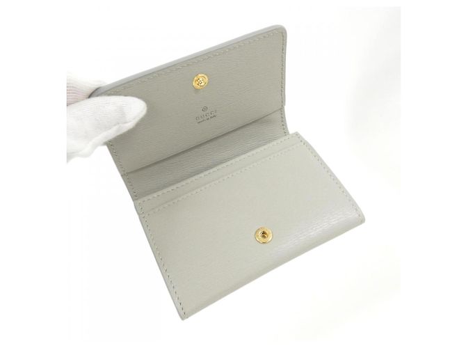 Tarjetero de cuero gris claro Gucci - vista 4